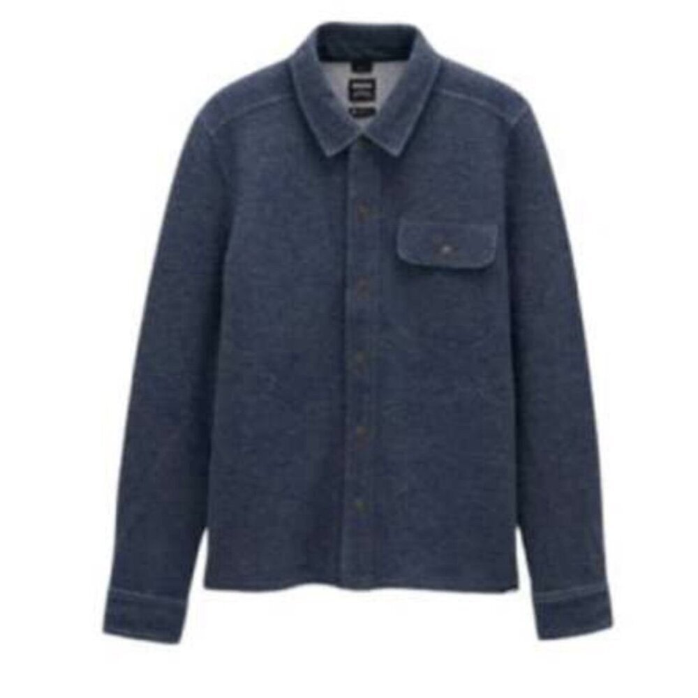 prAna IncrediWool Overshirt Men's Large Stormy Night Heather Slim NWT MSRP $175